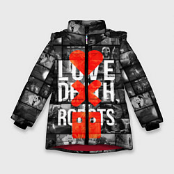 Куртка зимняя для девочки LOVE DEATH ROBOTS LDR, цвет: 3D-красный