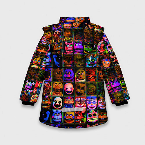 Зимняя куртка для девочки Five Nights At Freddy's / 3D-Черный – фото 2