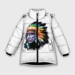 Куртка зимняя для девочки Индеец, цвет: 3D-черный