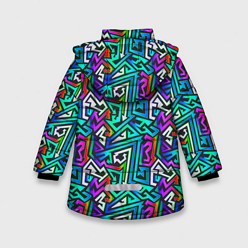 Зимняя куртка для девочки ГРАФФИТИ / 3D-Черный – фото 2