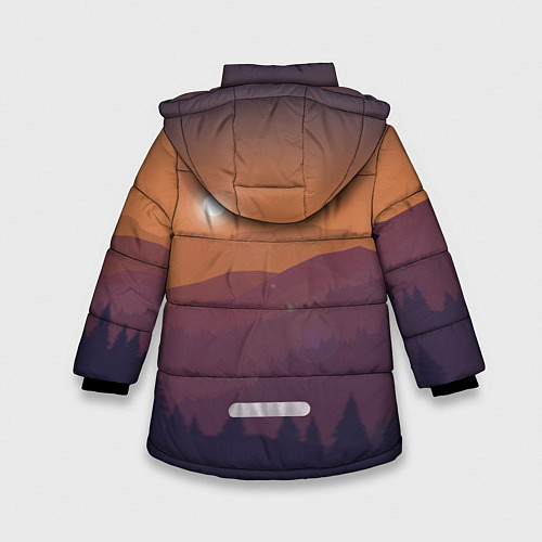 Зимняя куртка для девочки Горы / 3D-Черный – фото 2
