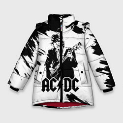 Куртка зимняя для девочки ACDC, цвет: 3D-красный