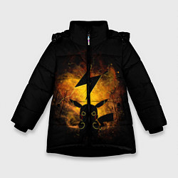 Куртка зимняя для девочки Пикачу, цвет: 3D-черный