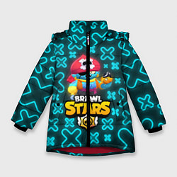 Куртка зимняя для девочки Brawl Stars Pirate Gene, цвет: 3D-красный