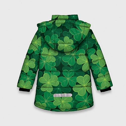Зимняя куртка для девочки Ирландский клевер / 3D-Черный – фото 2