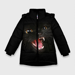 Куртка зимняя для девочки Злой Котик, цвет: 3D-черный