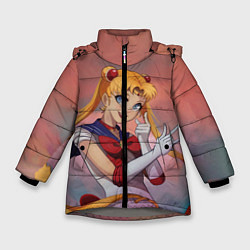 Куртка зимняя для девочки СЕЙЛОР МУН, цвет: 3D-светло-серый