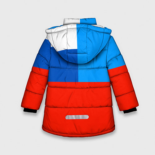Зимняя куртка для девочки Флаг МЧС России / 3D-Черный – фото 2