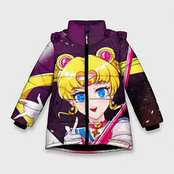 Куртка зимняя для девочки Sailor Moon, цвет: 3D-черный