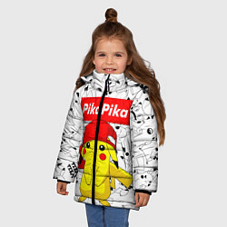 Куртка зимняя для девочки ПИКАЧУ, цвет: 3D-светло-серый — фото 2