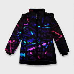Куртка зимняя для девочки MARSMELLO NEON, цвет: 3D-черный