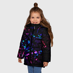 Куртка зимняя для девочки MARSMELLO NEON, цвет: 3D-черный — фото 2