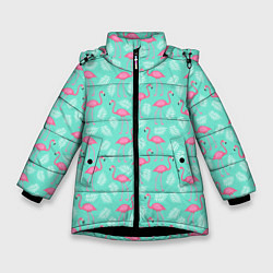 Куртка зимняя для девочки Flamingo, цвет: 3D-черный