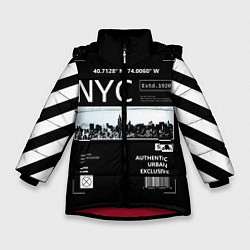 Куртка зимняя для девочки Off-White: NYC, цвет: 3D-красный