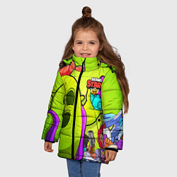 Куртка зимняя для девочки BRAWL STARS SPIKE, цвет: 3D-черный — фото 2