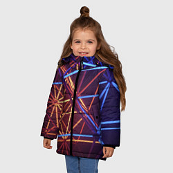 Куртка зимняя для девочки Линии, цвет: 3D-черный — фото 2