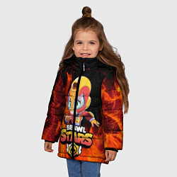 Куртка зимняя для девочки Brawl stars leon max, цвет: 3D-черный — фото 2