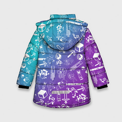 Зимняя куртка для девочки Minecraft pattern / 3D-Черный – фото 2