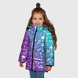 Куртка зимняя для девочки Minecraft pattern, цвет: 3D-черный — фото 2