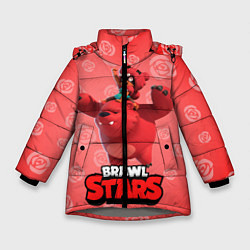 Куртка зимняя для девочки Brawl stars Nita Нита, цвет: 3D-светло-серый