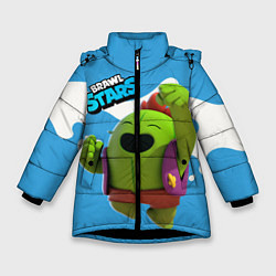 Куртка зимняя для девочки Brawn Stars Spike, цвет: 3D-черный