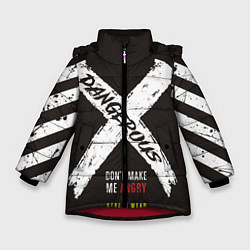 Куртка зимняя для девочки Off-White: Dangerous, цвет: 3D-красный