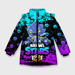 Куртка зимняя для девочки Brawl stars 8-BIT, цвет: 3D-черный