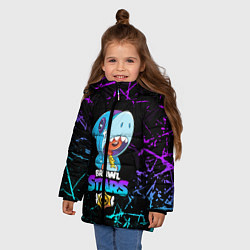 Куртка зимняя для девочки BRAWL STARS LEON SHARK, цвет: 3D-черный — фото 2
