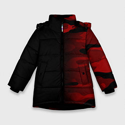 Зимняя куртка для девочки RED BLACK MILITARY CAMO