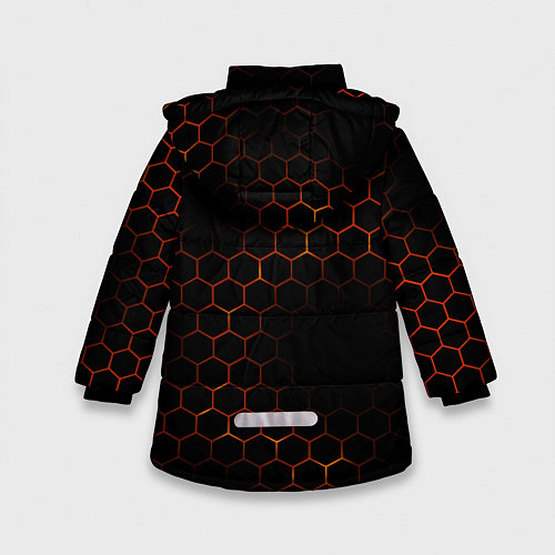 Зимняя куртка для девочки ОГНЕННЫЕ СОТЫ / 3D-Черный – фото 2