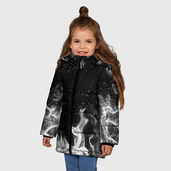 Куртка зимняя для девочки БЕЛЫЙ ОГОНЬ, цвет: 3D-черный — фото 2