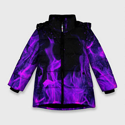 Куртка зимняя для девочки ФИОЛЕТОВЫЙ ОГОНЬ цвета 3D-черный — фото 1