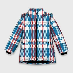Куртка зимняя для девочки Текстура Сумка Челнока, цвет: 3D-черный
