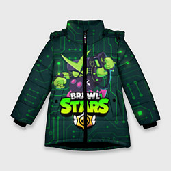 Куртка зимняя для девочки BRAWL STARS VIRUS 8-BIT, цвет: 3D-черный
