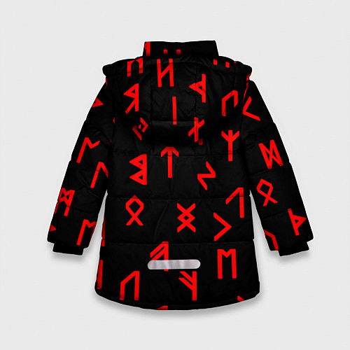 Зимняя куртка для девочки КРАСНЫЕ РУНЫ / 3D-Черный – фото 2