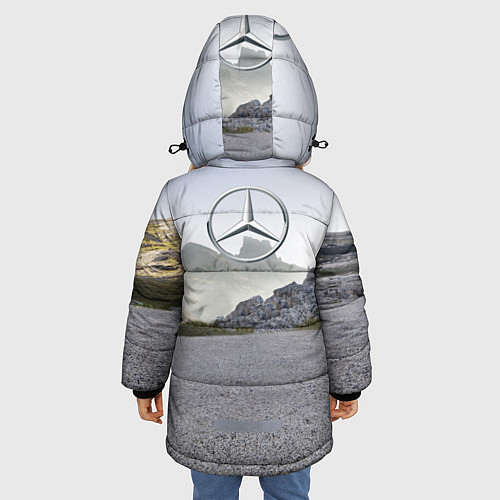 Зимняя куртка для девочки Mercedes V8 Biturbo / 3D-Красный – фото 4