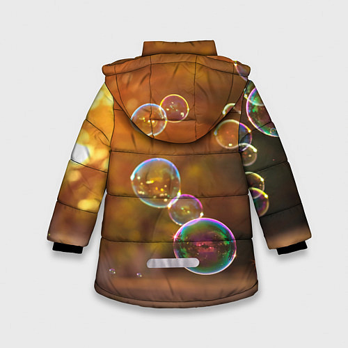 Зимняя куртка для девочки Мыльные пузыри / 3D-Черный – фото 2