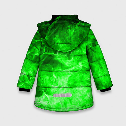 Зимняя куртка для девочки ОГОНЬ GREEN NEON / 3D-Черный – фото 2