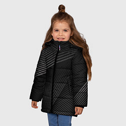 Куртка зимняя для девочки МЕТАЛЛИЧЕСКИЕ ПОЛОСЫ, цвет: 3D-черный — фото 2
