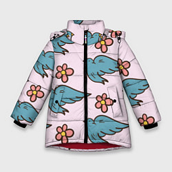 Зимняя куртка для девочки Стайка птиц
