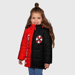 Куртка зимняя для девочки Umbrella Corporation, цвет: 3D-красный — фото 2