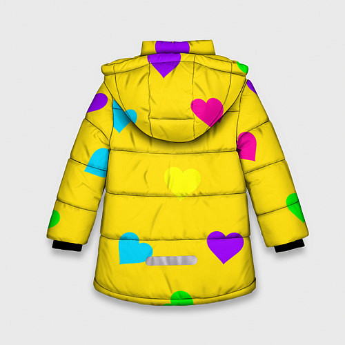 Зимняя куртка для девочки СЕРДЕЧКИ / 3D-Черный – фото 2