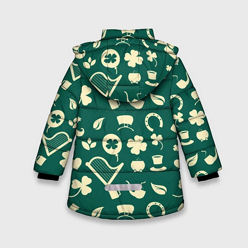 Зимняя куртка для девочки Ирландский арт / 3D-Черный – фото 2