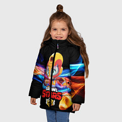 Куртка зимняя для девочки Brawl stars leon max, цвет: 3D-красный — фото 2