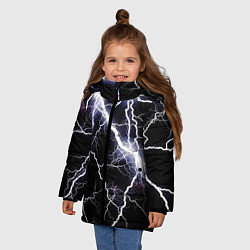 Куртка зимняя для девочки Молния, цвет: 3D-красный — фото 2