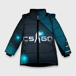 Куртка зимняя для девочки CS:GO Vintage, цвет: 3D-черный