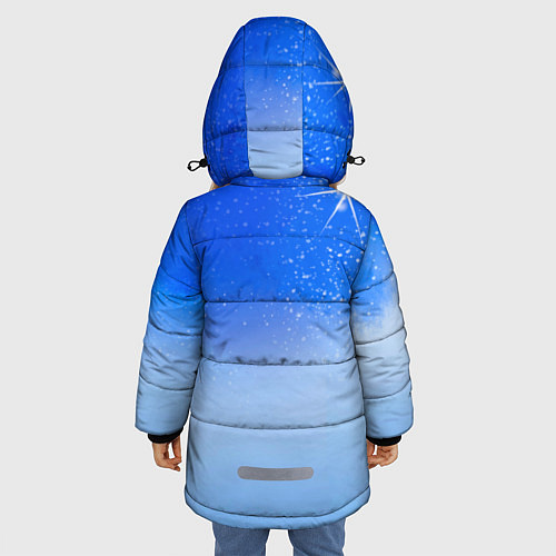 Зимняя куртка для девочки Кот и космос / 3D-Красный – фото 4