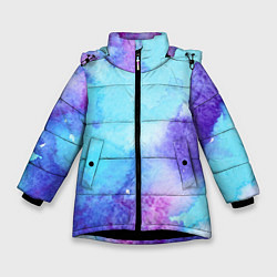 Куртка зимняя для девочки Краски, цвет: 3D-черный