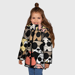 Куртка зимняя для девочки Серьезные псы, цвет: 3D-светло-серый — фото 2