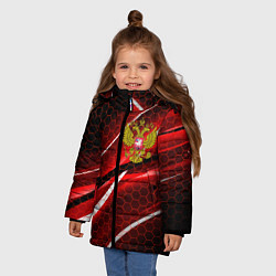 Куртка зимняя для девочки РОССИЯ, цвет: 3D-черный — фото 2